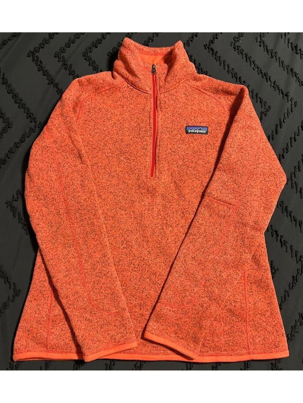 Patagonia Better Sweater Orange 1/4 Zip Fleece Pullover Women’s Size Medium